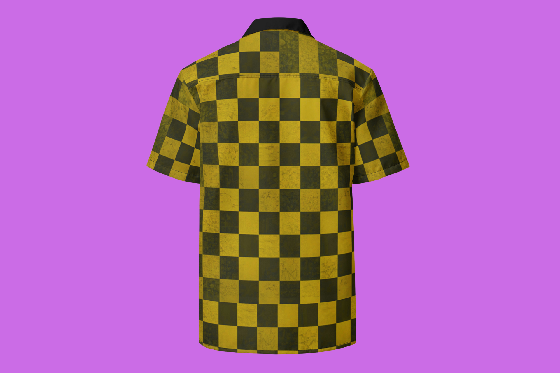 Fle-Ko Checkered Yellow Button-Up