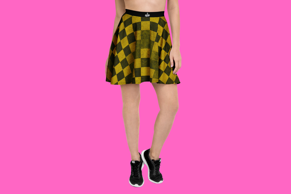 Fle-Ko Checkered Yellow Skater Skirt