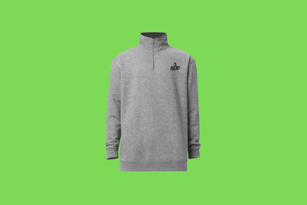 Fle-Ko Attire Grey 1/4 zip Fleece Pullover
