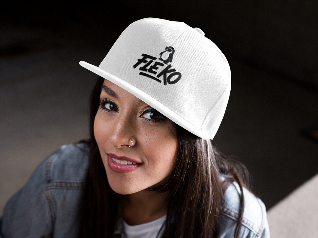 Fle-Ko White Flat Bill Cap